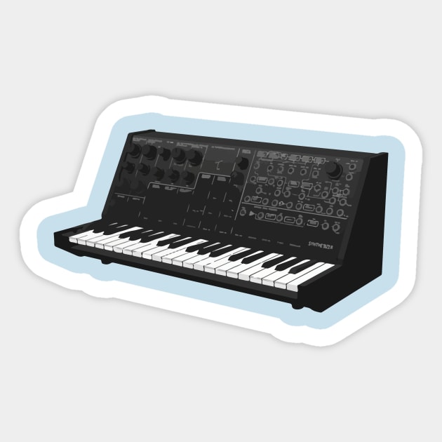 Analog Synthesizer Cool Retro Synth Vintage Sticker by The Shirt Genie